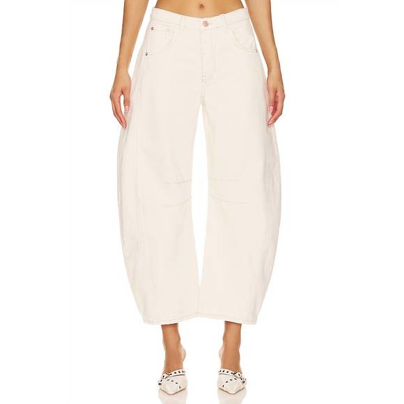 FREE PEOPLE Denim - NEW FREE PEOPLE good luck mid rise barrel in milk